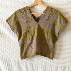 Olive and Purple Women's Top